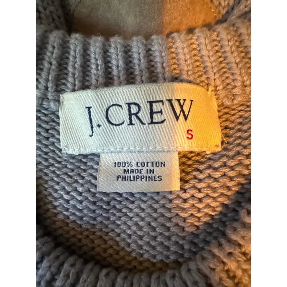 J.CREW Vintage Men's 100% Cotton Crewneck Sweater with Elbow Pads Size Small